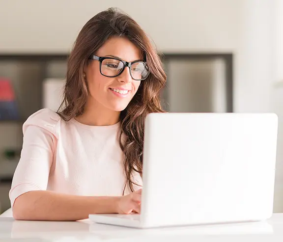 Woman on a laptop