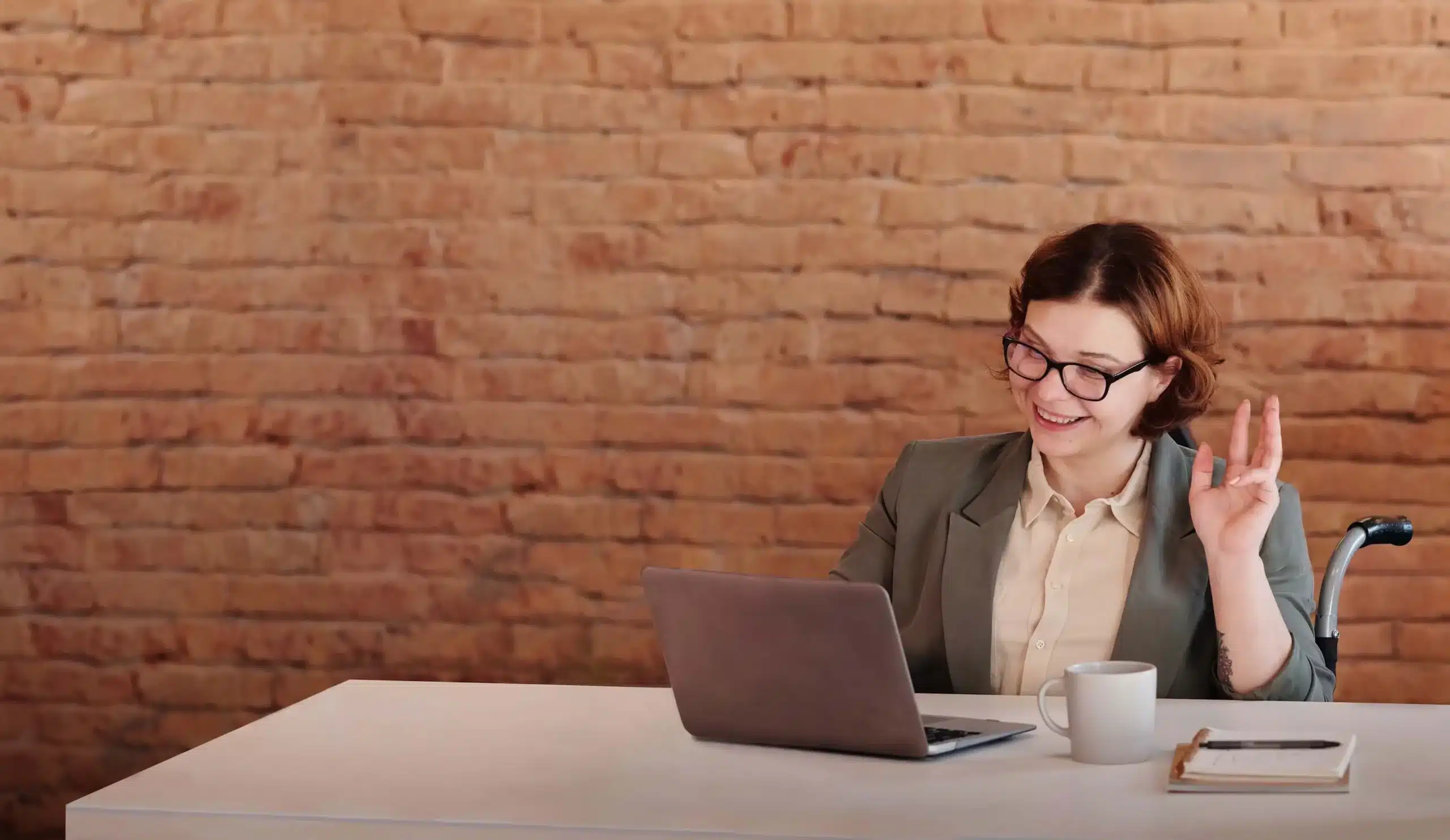 Woman Smiling With Laptop