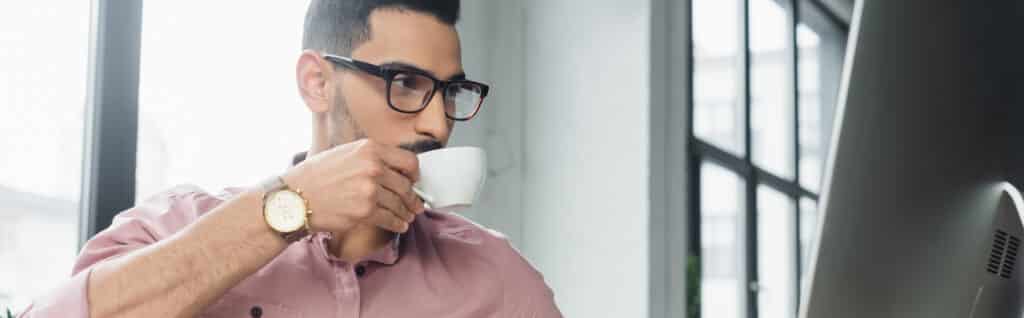 Man drinking coffee from a mug