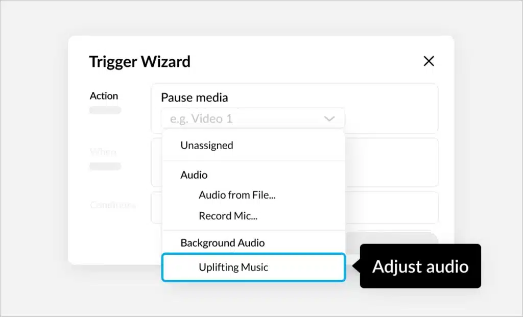 Background audio triggers