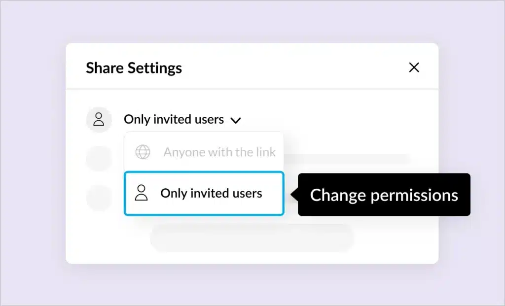 Share link permissions