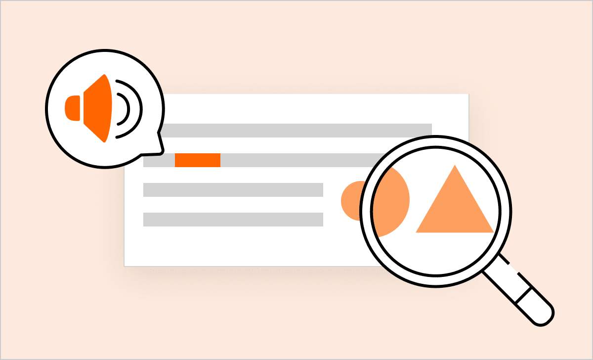 Illustration showing a simplified version of Microsoft Narrator and Magnifier to represent Rise now supports both of these assistive technologies.
