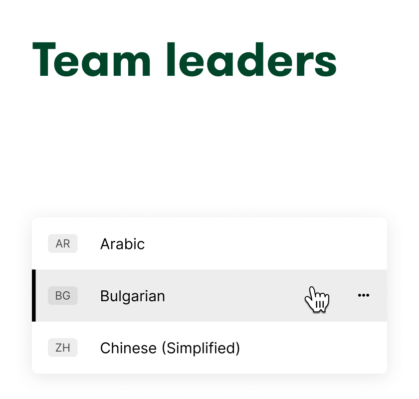 Team leaders