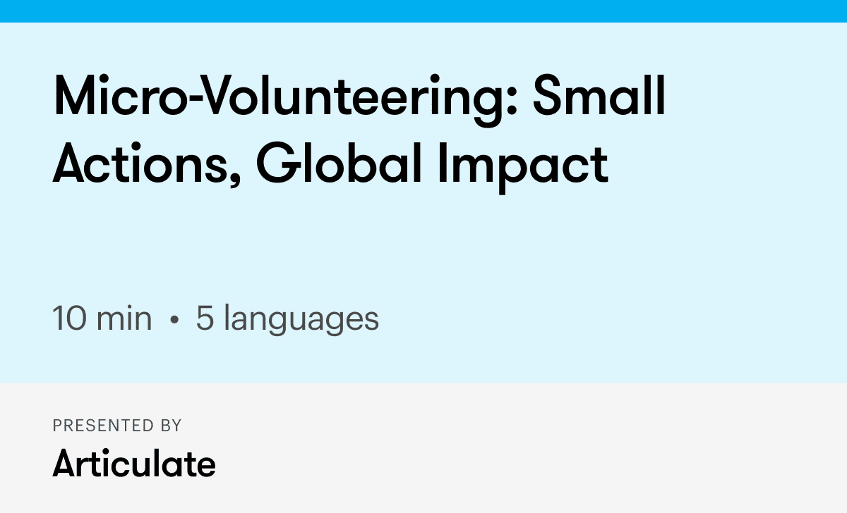 Micro-Volunteering: Small Actions, Global Impact